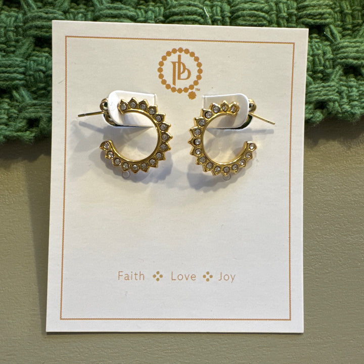 Non tarnish crystal hoop earrings