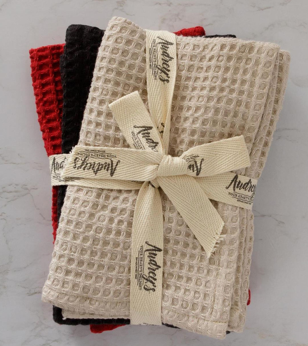 Red/bl/gr dish cloth set