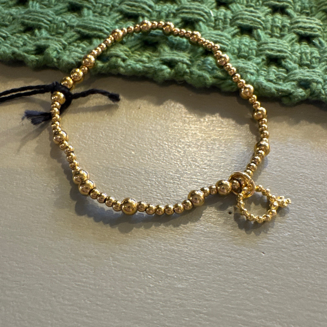 Non tarnish gold ultra mini hematite bracelet