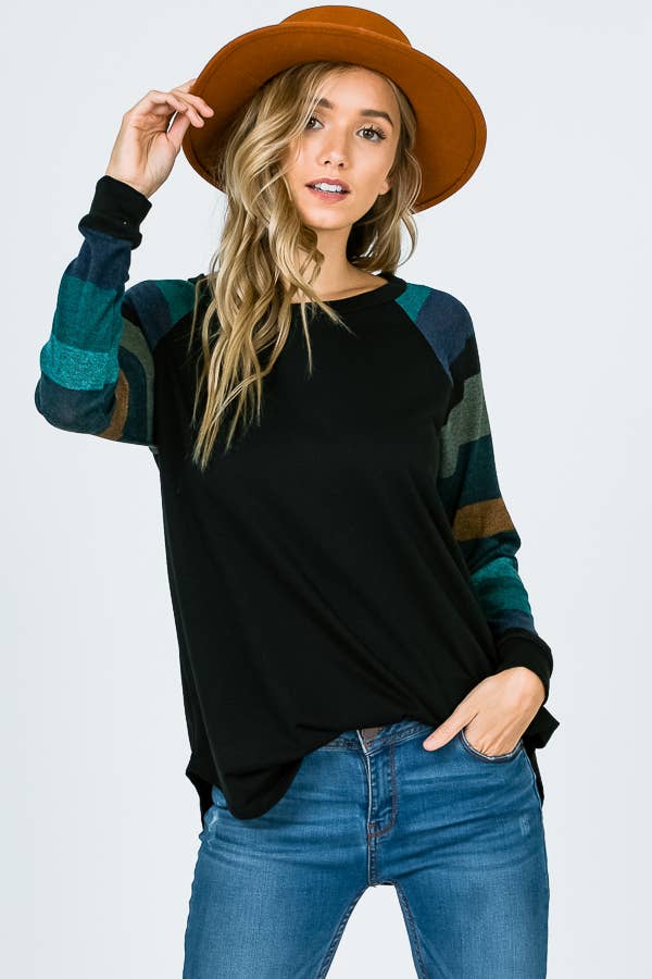 Stripe Jade/Black top
