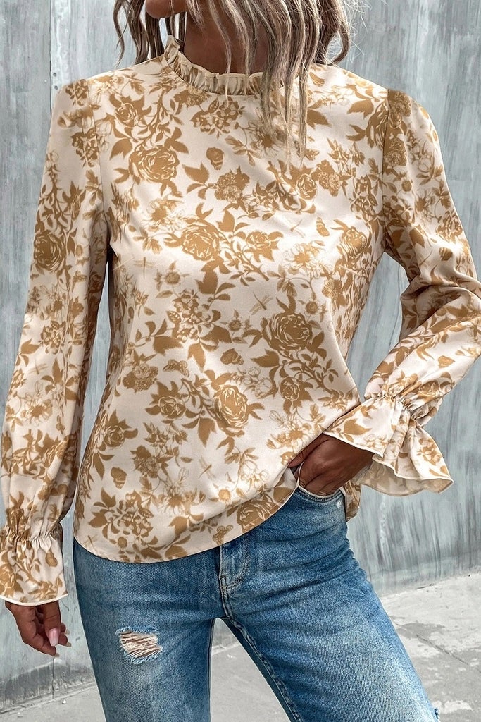 Beige floral top